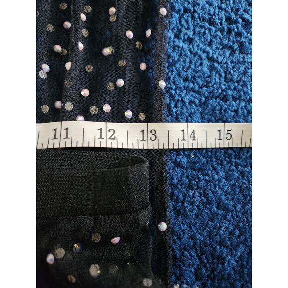 Bear Dance Black Sheer Studded Flare Out Leggings S - Picture 6 of 7